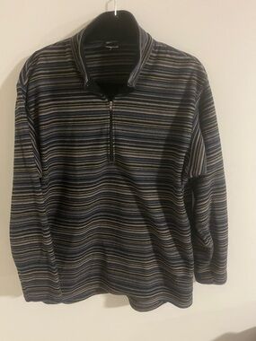 Patagonia Men's Striped Half-Zip Sweater - Navy, Gray, Olive